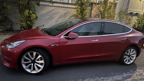 Red 2018 Tesla Model 3 Long Range