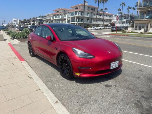 Red 2022 Tesla Model 3 Performance