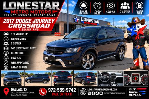 Blue 2017 Dodge Journey Crossroad