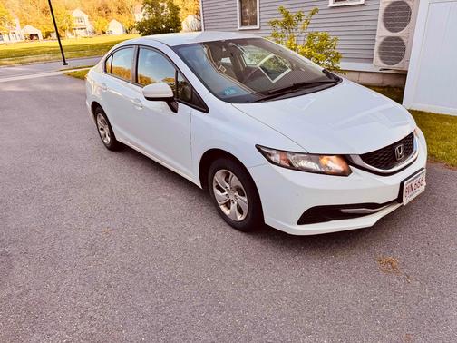 White 2015 Honda Civic LX