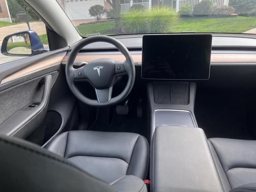Blue 2025 Tesla Model Y Long Range RWD
