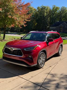 Red 2021 Toyota Highlander Platinum