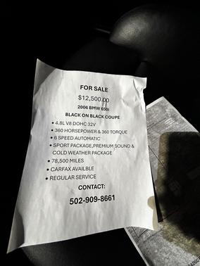 Black 2006 BMW 650 i