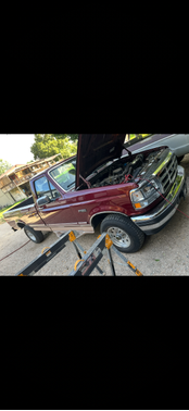 Red 1996 Ford F-150 XL