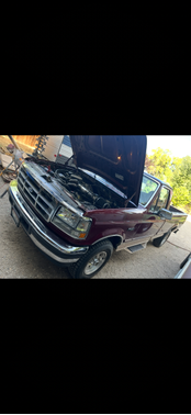 Red 1996 Ford F-150 XL