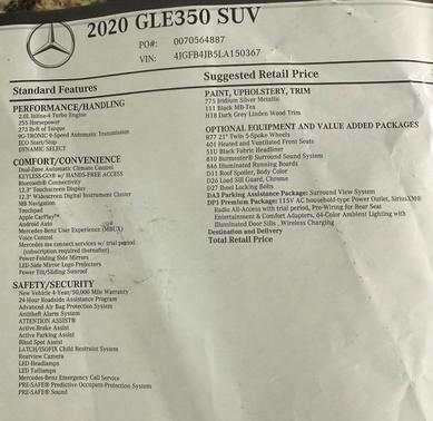 Silver 2020 Mercedes-Benz GLE 350 Base
