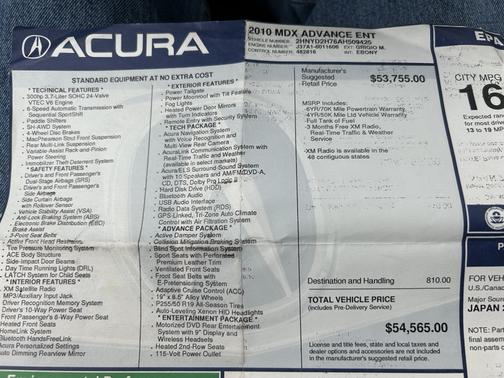 2010 Acura MDX 3.7L Advance
