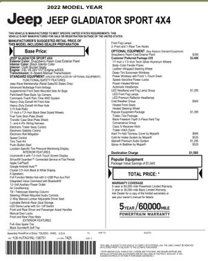 2022 Jeep Gladiator Sport S