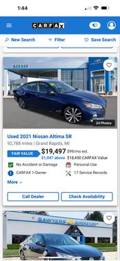 Blue 2021 Nissan Altima 2.5 SR