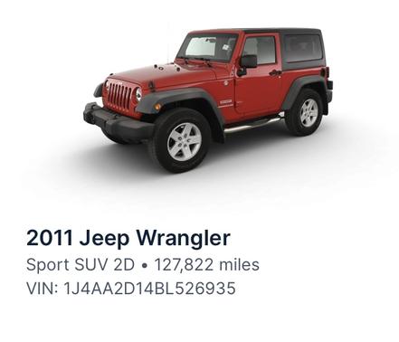 2011 Jeep Wrangler Sport