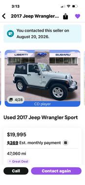 White 2017 Jeep Wrangler Sport