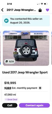 White 2017 Jeep Wrangler Sport