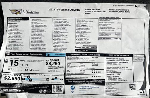Black 2022 Cadillac CT5-V Blackwing