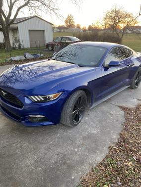 Blue 2016 Ford Mustang EcoBoost Premium