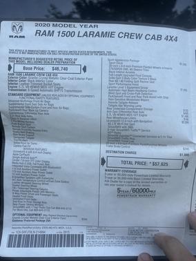 Gray 2020 RAM 1500 Laramie