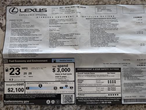 2021 Lexus IS 350 F Sport