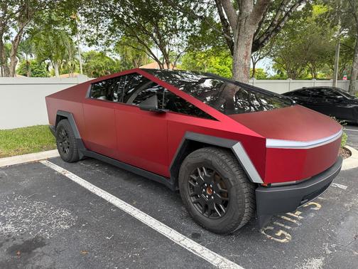 Red 2024 Tesla Cybertruck Cyberbeast