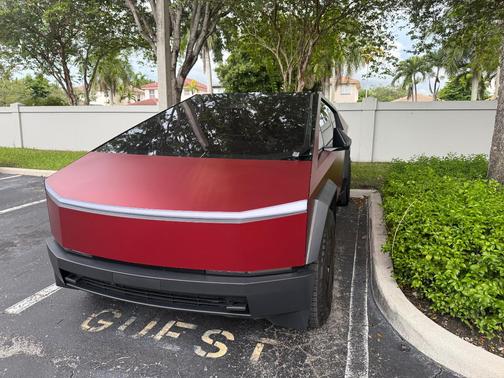 Red 2024 Tesla Cybertruck Cyberbeast