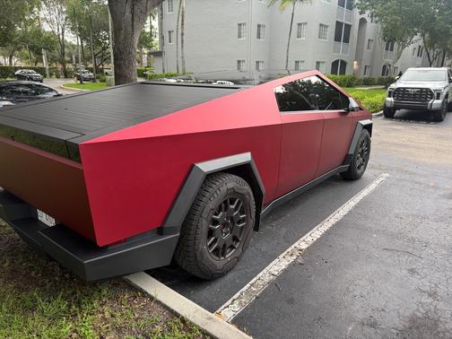 Red 2024 Tesla Cybertruck Cyberbeast