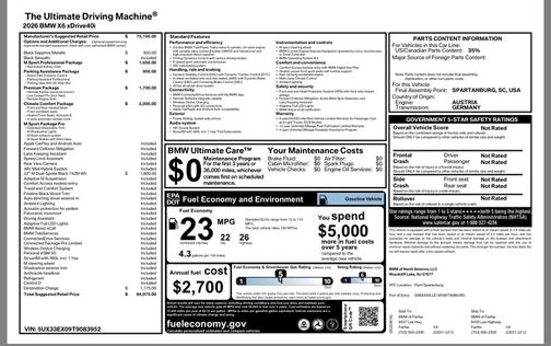 Black 2026 BMW X6 xDrive40i