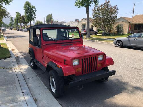 Red 1995 Jeep Wrangler S