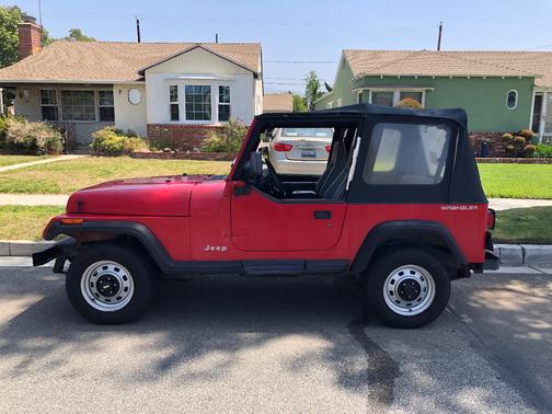 Red 1995 Jeep Wrangler S