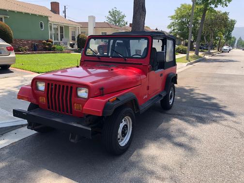 Red 1995 Jeep Wrangler S