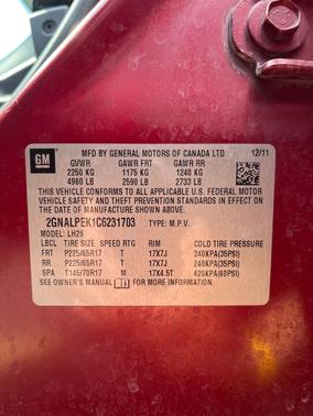 2012 Chevrolet Equinox 2LT