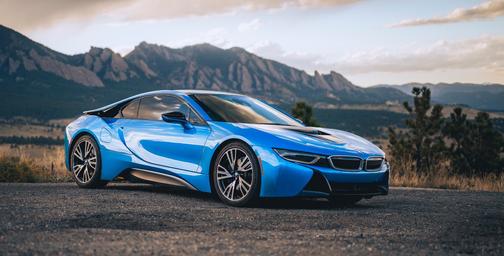 Blue 2015 BMW i8 Base