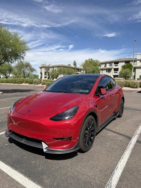 Red 2021 Tesla Model Y Long Range