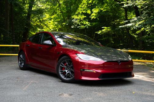 Red 2025 Tesla Model S Plaid