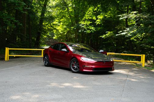 Red 2025 Tesla Model S Plaid