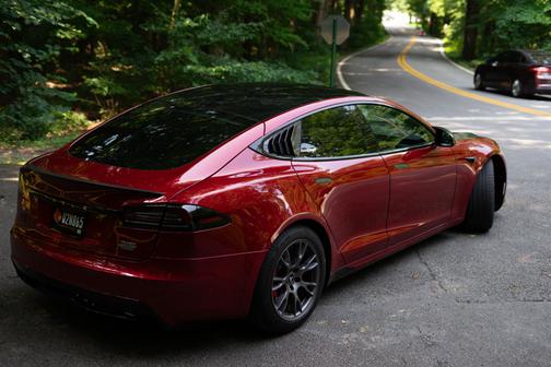 Red 2025 Tesla Model S Plaid