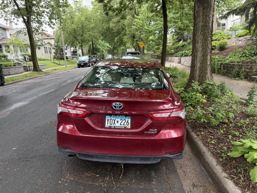 Red 2019 Toyota Camry Hybrid XLE