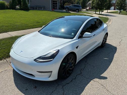 White 2021 Tesla Model 3 Performance