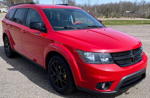 Red 2013 Dodge Journey SXT