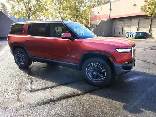 Red 2025 Rivian R1S Adventure Dual-Motor Standard Pack