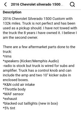 Black 2016 Chevrolet Silverado 1500 Custom