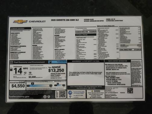 2025 Chevrolet Corvette Z06 w/3LZ
