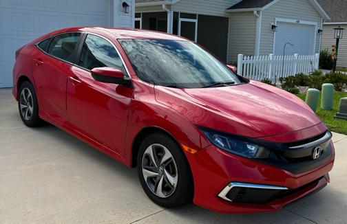 Red 2021 Honda Civic LX