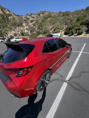 Red 2025 Toyota Corolla Hatchback XSE