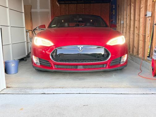 Red 2015 Tesla Model S P90D