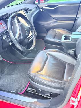 Red 2015 Tesla Model S P90D