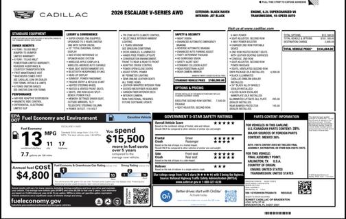 2026 Cadillac Escalade AWD V