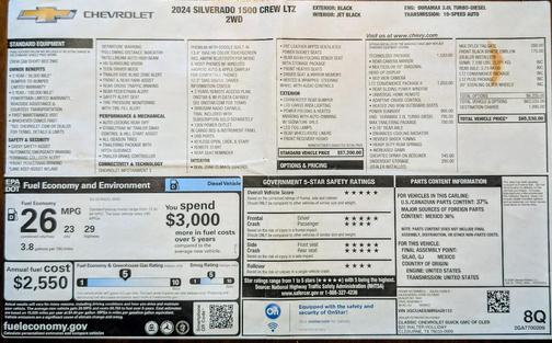 Black 2024 Chevrolet Silverado 1500 LTZ
