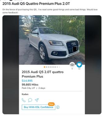 2015 Audi Q5 2.0T Premium Plus