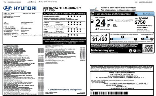 2022 Hyundai SANTA FE Calligraphy