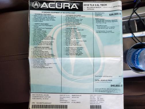 2018 Acura TLX V6 w/Technology Package