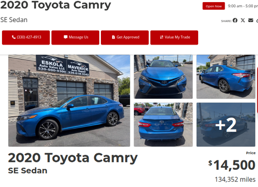 Blue 2020 Toyota Camry SE