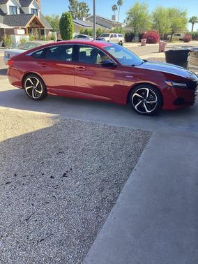 Red 2022 Honda Accord Hybrid Sport